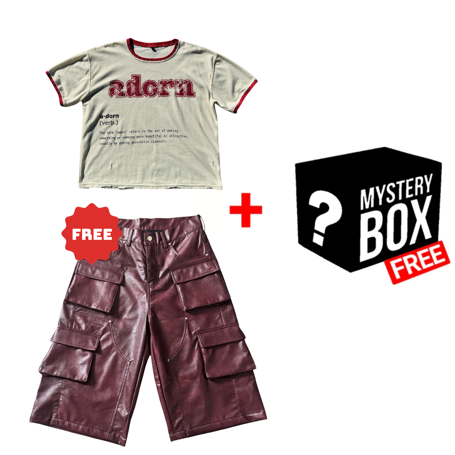 ADORN TEE + FREE RED SHORTS + FREE MYSTERY ITEM