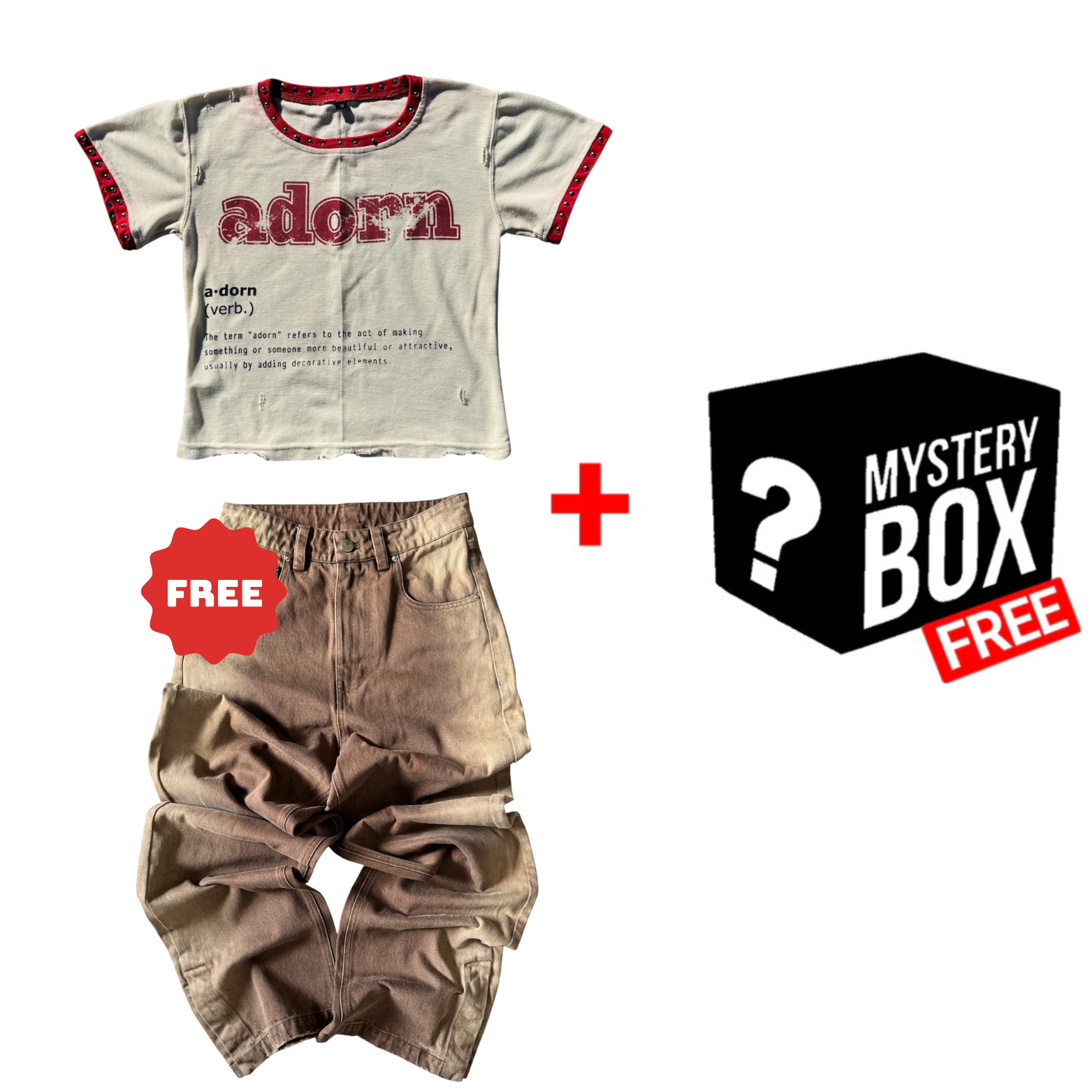 BABY TEE + FREE BAGGY DENIM + FREE MYSTERY ITEM